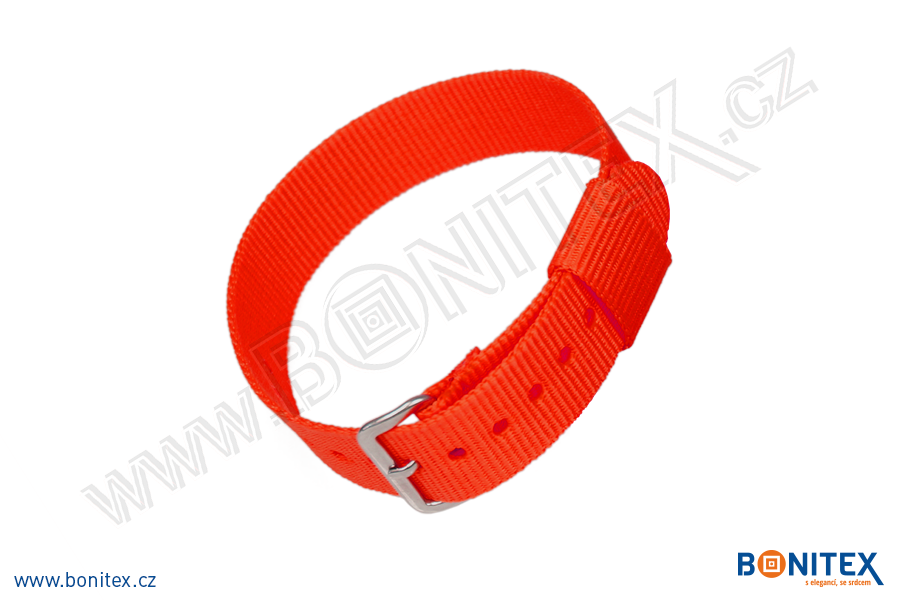 Náramek-nylon-INA55-samostatná nylonová páska,260-275x17mm,kov.spona 1-červená - bonitex  