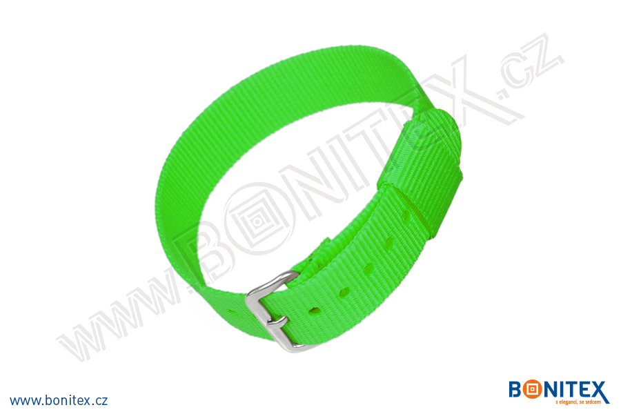 Náramek-nylon-INA55-samostatná nylonová páska,260-275x17mm,kov.spona 1-zelená - bonitex  