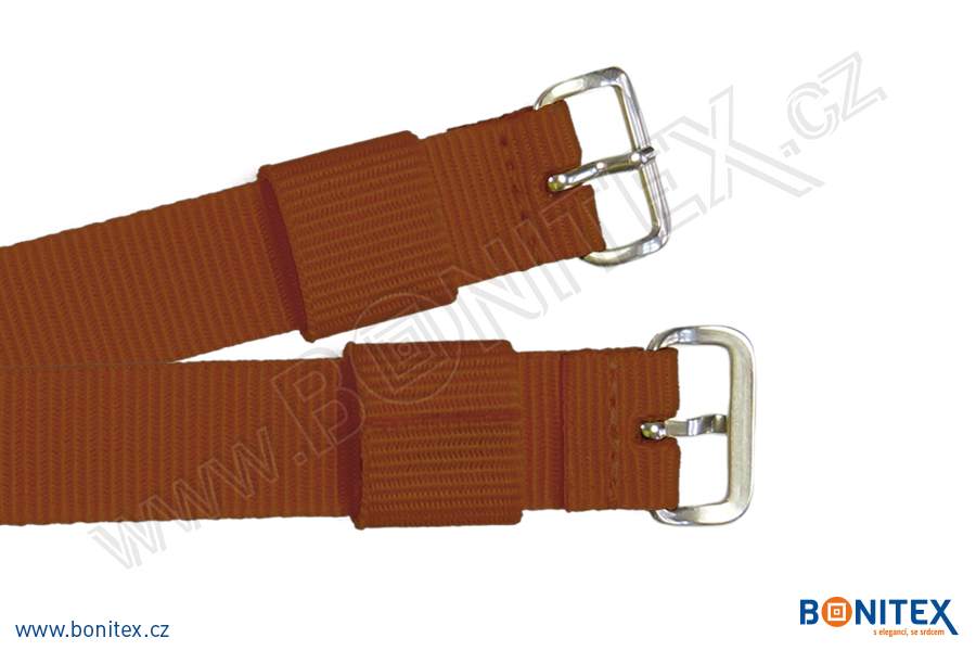 Náramek-nylon-INA55-samostatná nylonová páska,260-275x17mm,kov.spona 1-hnědá - bonitex 