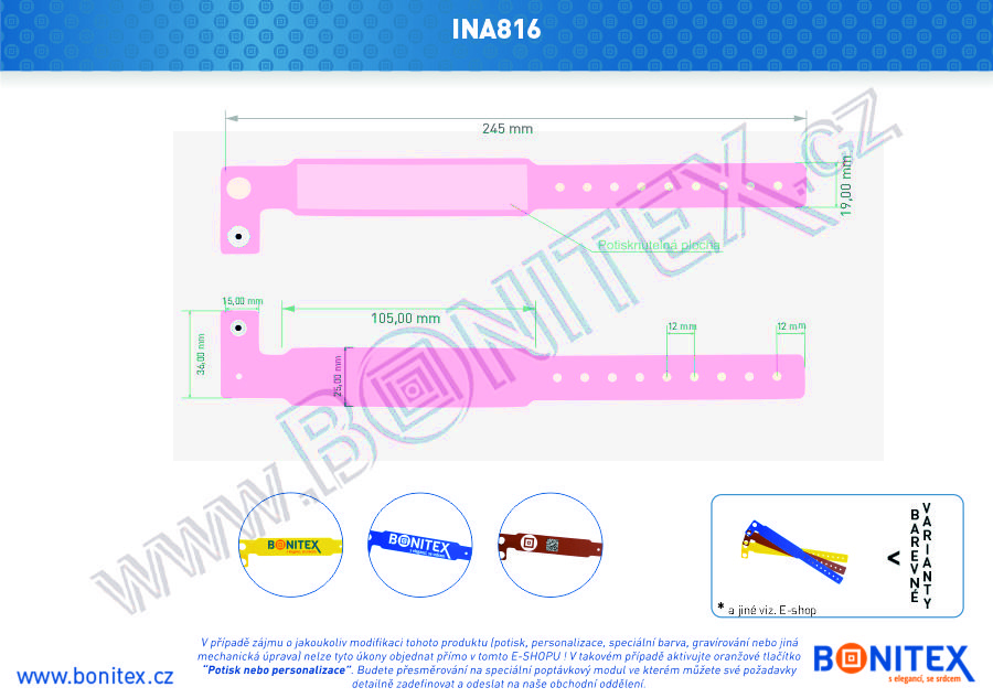 Náramek-Vinyl-01-245x25/19mm-růžový - bonitex 