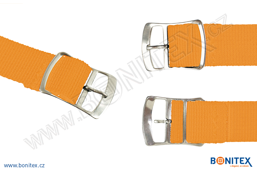 Náramek-nylon-INA55-samostatná nylonová páska,260-275x15mm,kov.spona 2-oranžová - bonitex 