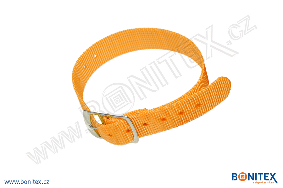 Náramek-nylon-INA55-samostatná nylonová páska,260-275x15mm,kov.spona 2-oranžová -bonitex 
