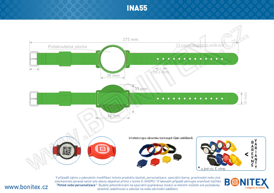 Náramek-nylon-260-275x17mm,kov.spona 1-s RFID-13,56 MHz-zelený/č.zeleno-bílý... -bonitex 