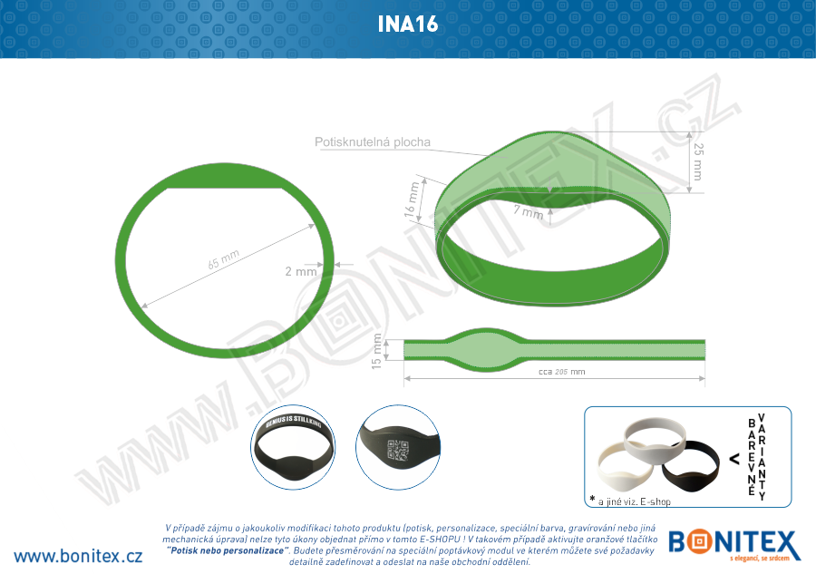 Náramek-silikon-kruh,pr.65mm-s RFID-125 kHz-zelený, čip: EM4102. - bonitex  