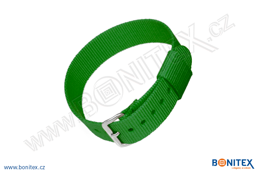 Náramek-nylon-INA55-samostatná nylonová páska,260-275x17mm,kov.spona 1-zelená,tm-bonitex
