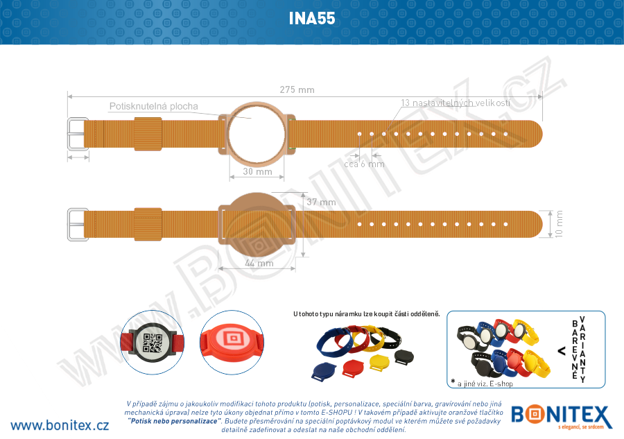 Náramek-nylon-260-275x17mm,kov.spona 1-s RFID-13,56 MHz-hnědý/č.hnědo-bílý... - bonitex  