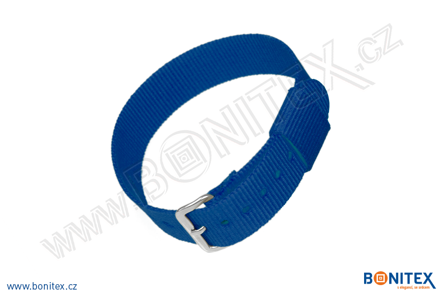 Náramek-nylon-INA55-samostatná nylonová páska,315x16mm,kov.spona 1-modrá - bonitex.cz  