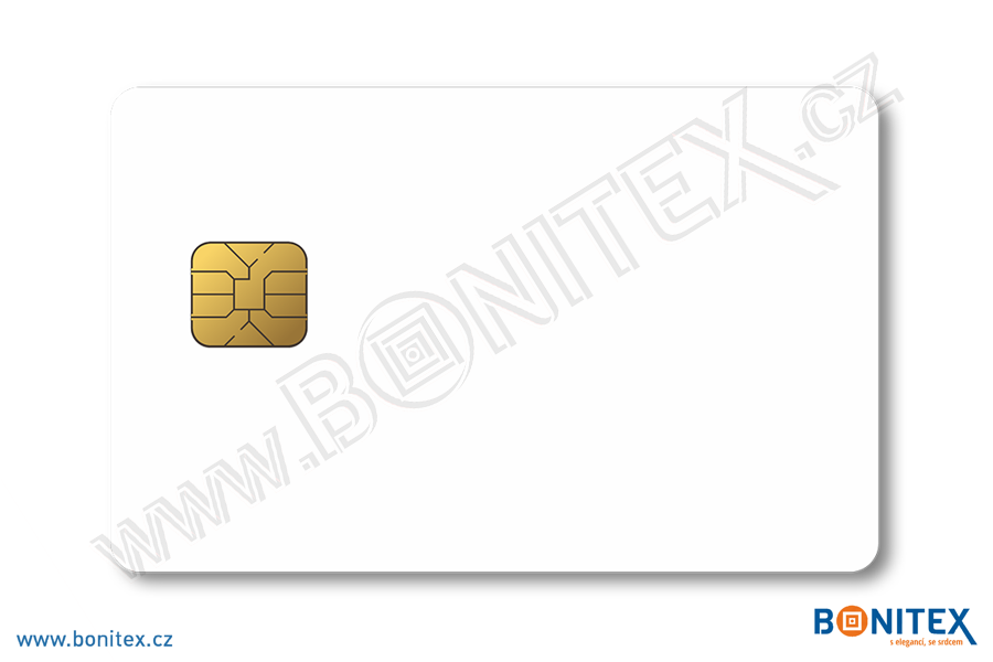Karta ISO-PLAST-PVC-tl.0,82mm-s KONT.čipem-laminace lesk-bílá (SO-11) - bonitex