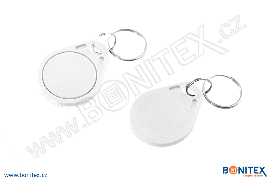 Klíčenka-ABS-40x32-tl.4,2mm-s RFID-13,56 MHz-bílá (VC-31) - bonitex