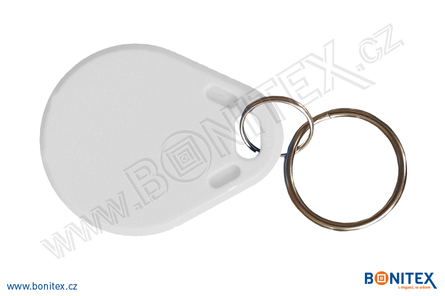 Klíčenka-ABS-40x32-tl.4,2mm-s RFID-13,56 MHz-bílá (VC-31) - bonitex 