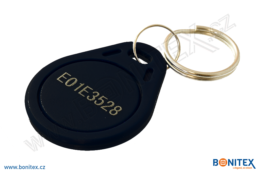 Klíčenka-ABS-40x32-tl.4,2mm-s RFID-125 kHz-černá+UID DEC-5B - bonitex