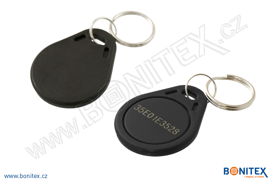 Klíčenka-ABS-40x32-tl.4,2mm-s RFID-125 kHz-černá+UID DEC-5B - bonitex 