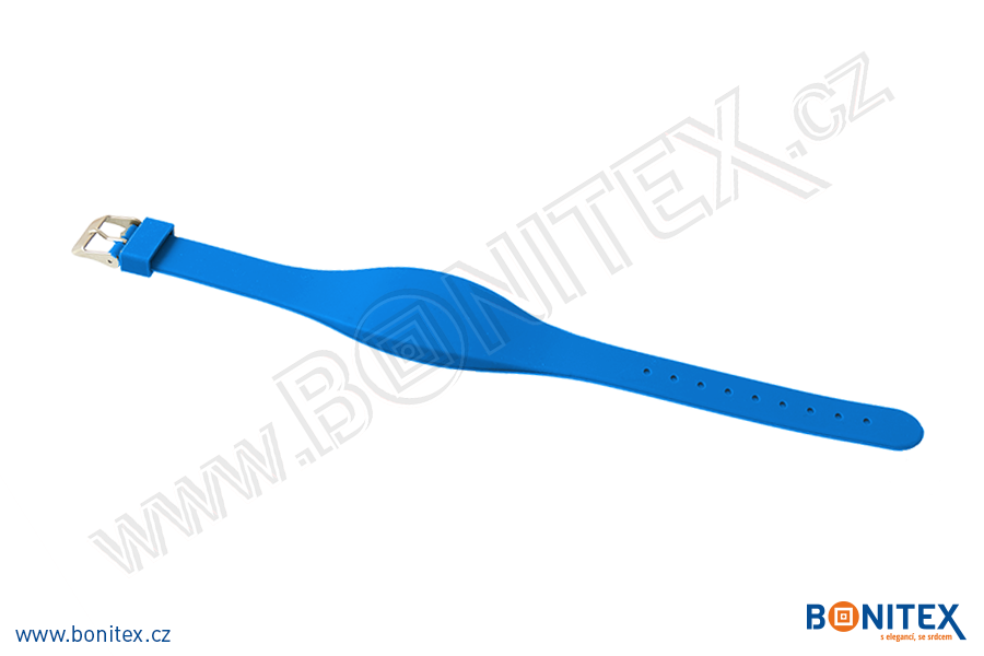 Náramek-silikon-255x17/34mm,kov.spona-s RFID-13,56 MHz-modrý - bonitex