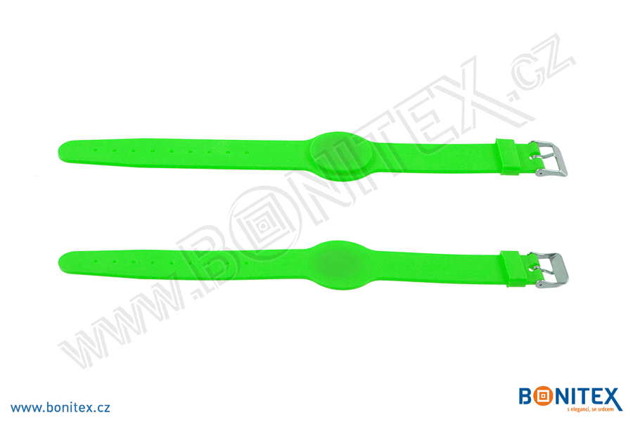 Náramek-silikon-242x20/35mm,kov.spona-s RFID-125kHz-zelený - bonitex