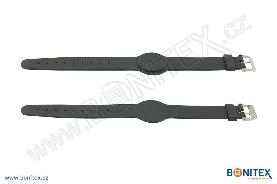 Náramek-silikon-242x20/35mm,kov.spona-s RFID-125kHz-černý - bonitex