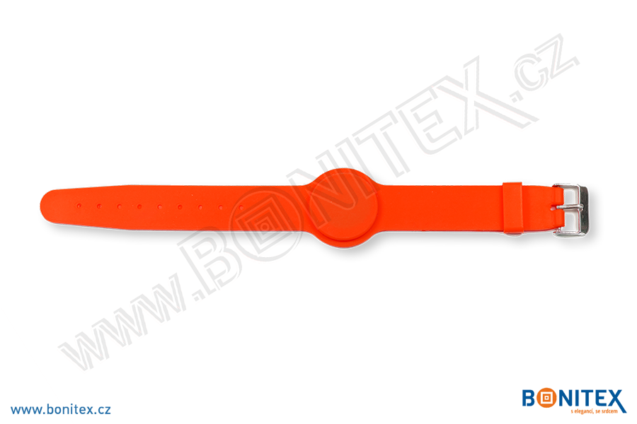 Náramek-silikon-242x20/35mm,kov.spona-s RFID-125kHz-červený - bonitex 