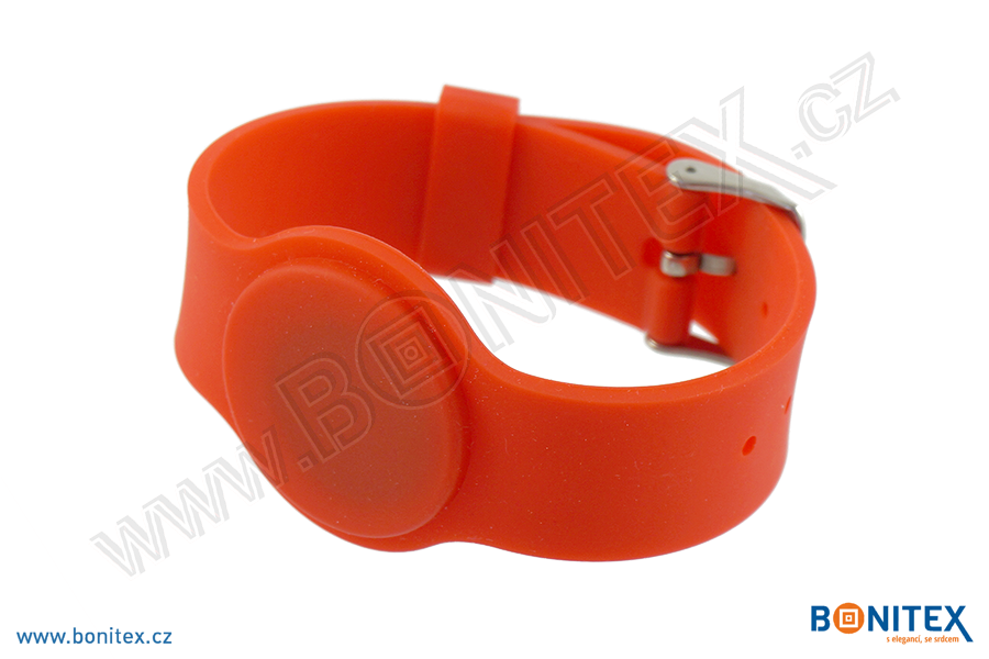 Náramek-silikon-242x20/35mm,kov.spona-s RFID-125kHz-červený - bonitex  