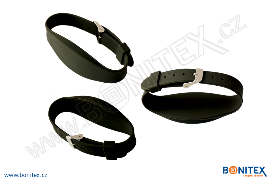 Náramek-silikon-255x17/34mm,kov.spona-s  RFID-125 kHz-černý - bonitex 
