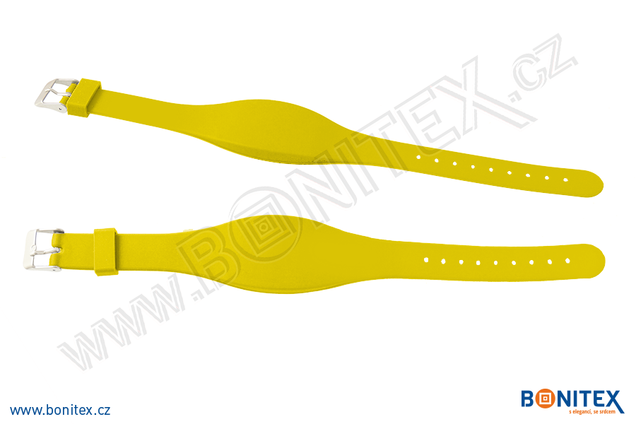 Náramek-silikon-255x17/34mm,kov.spona-s  RFID-125 kHz-žlutý - bonitex