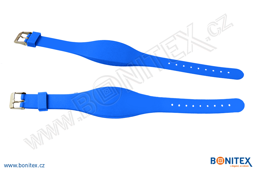 Náramek-silikon-255x17/34mm,kov.spona-s  RFID-125 kHz-modrý - bonitex