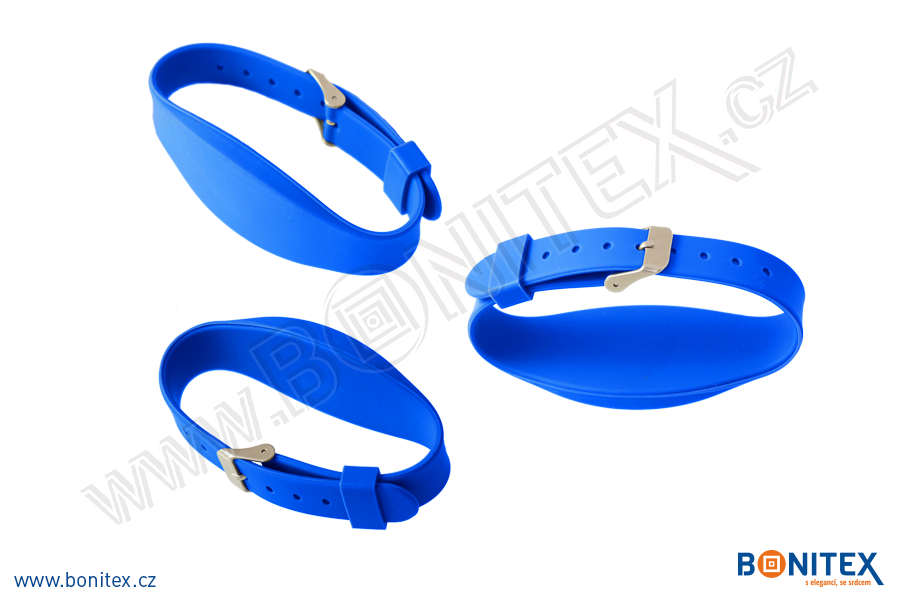 Náramek-silikon-255x17/34mm,kov.spona-s  RFID-125 kHz-modrý - bonitex 