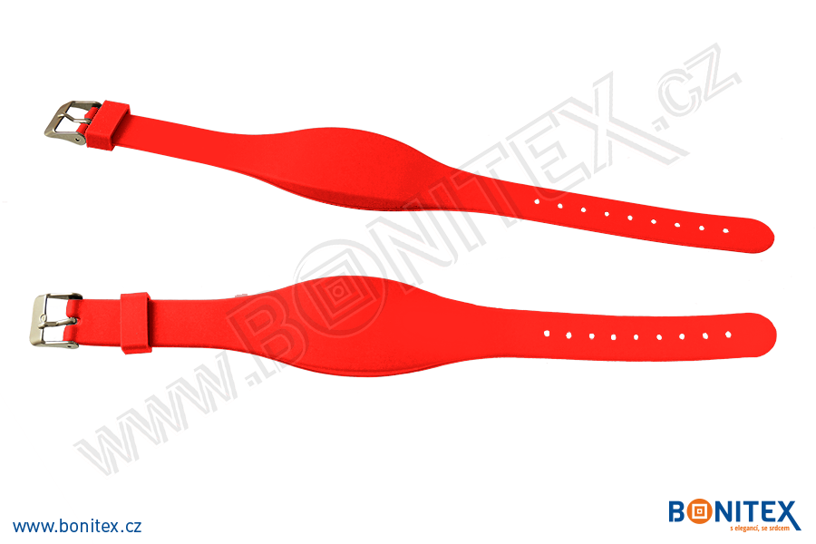 Náramek-silikon-255x17/34mm,kov.spona-s RFID-13,56 MHz-červený - bonitex