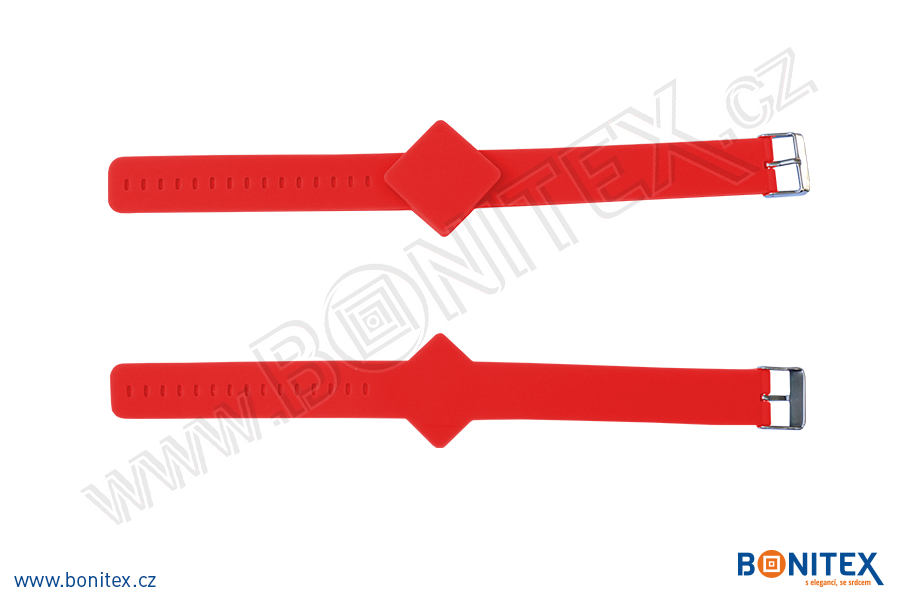 Náramek-silikon-247x20/40mm,kov.spona-s  RFID-125 kHz-červený - bonitex 