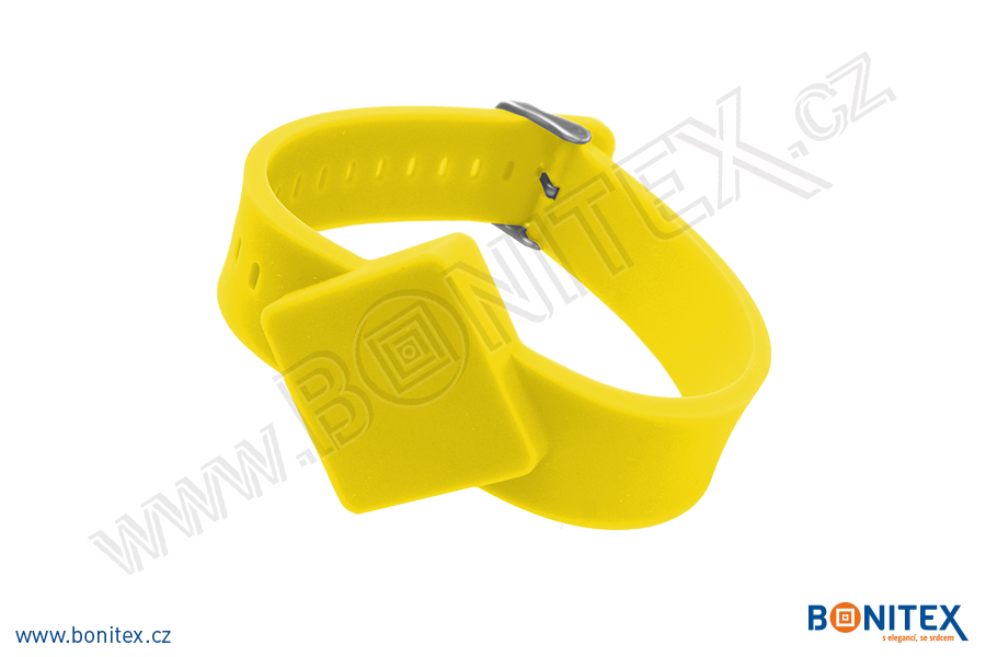Náramek-silikon-247x20/40mm,kov.spona-s  RFID-125 kHz-žlutý - bonitex