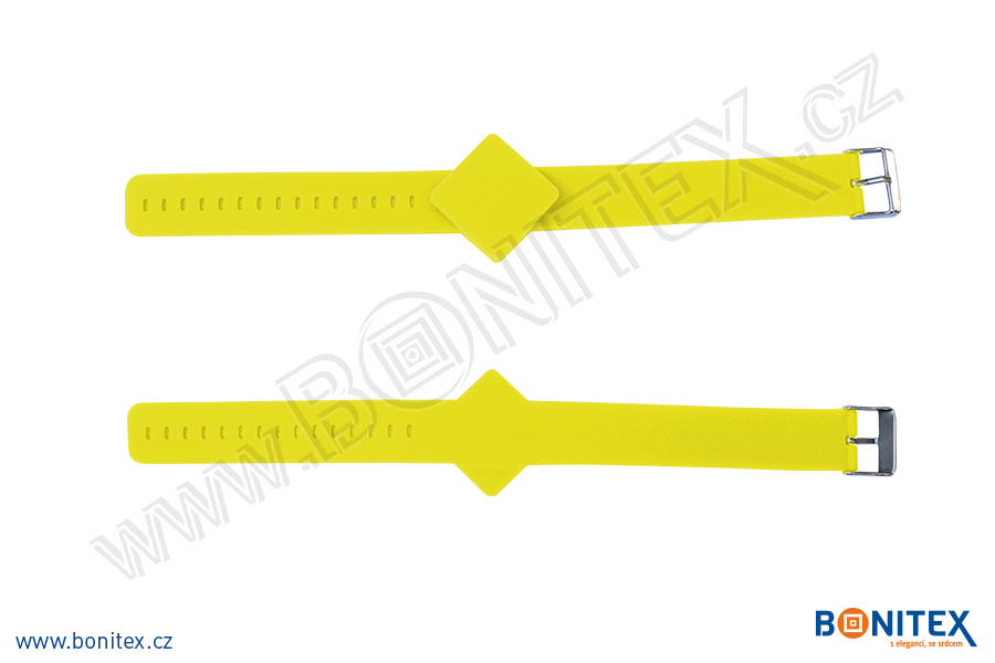 Náramek-silikon-247x20/40mm,kov.spona-s RFID-13,56 MHz-žlutý - bonitex 