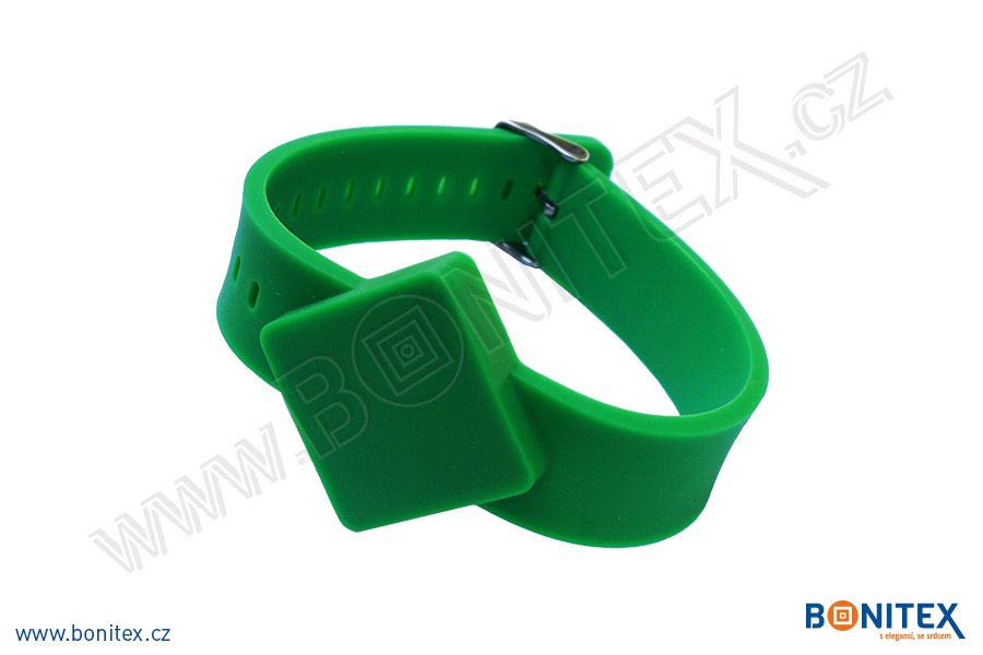 Náramek-silikon-247x20/40mm,kov.spona-s  RFID-125 kHz-zelený - bonitex