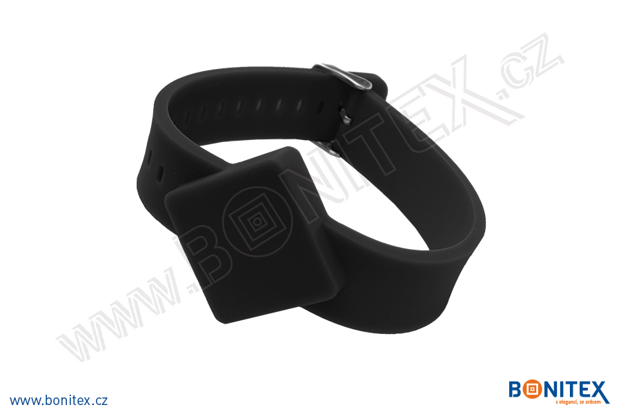 Náramek-silikon-247x20/40mm,kov.spona-s  RFID-125 kHz-černý - bonitex