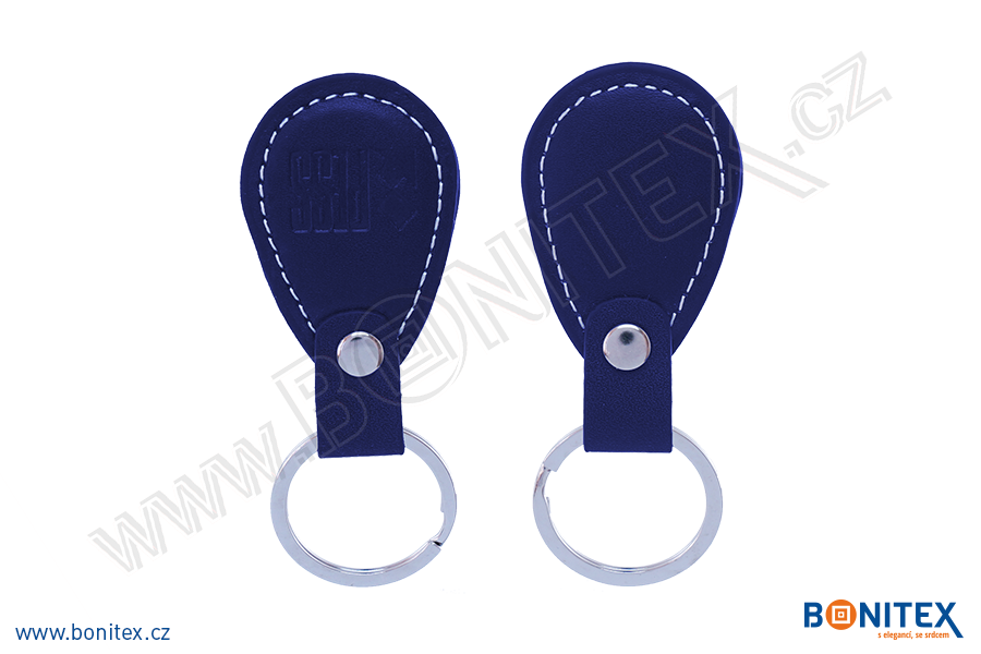 Klíčenka-PU kůže-68x36mm-s RFID-125 kHz-modrá - bonitex 