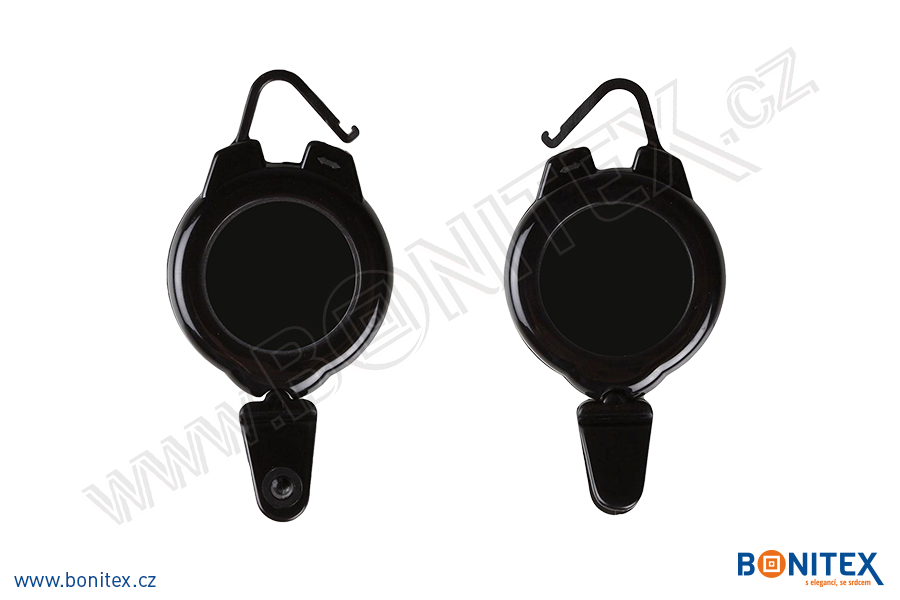 Závěs karty-ROLLER-PLAST-ABS-pr.47mm/délka šňůrky 60cm-černý - bonitex