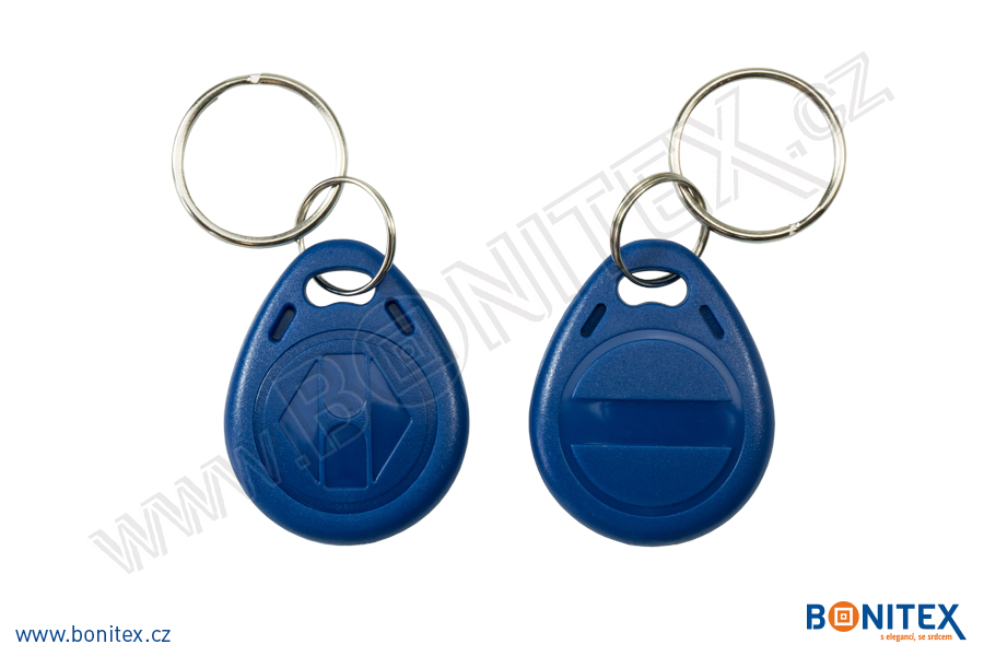 Klíčenka-ABS-35x28-tl.6mm-s RFID-13,56 MHz-modrá, čip: NXP-Mifare S50(1k)-4b. - bonitex