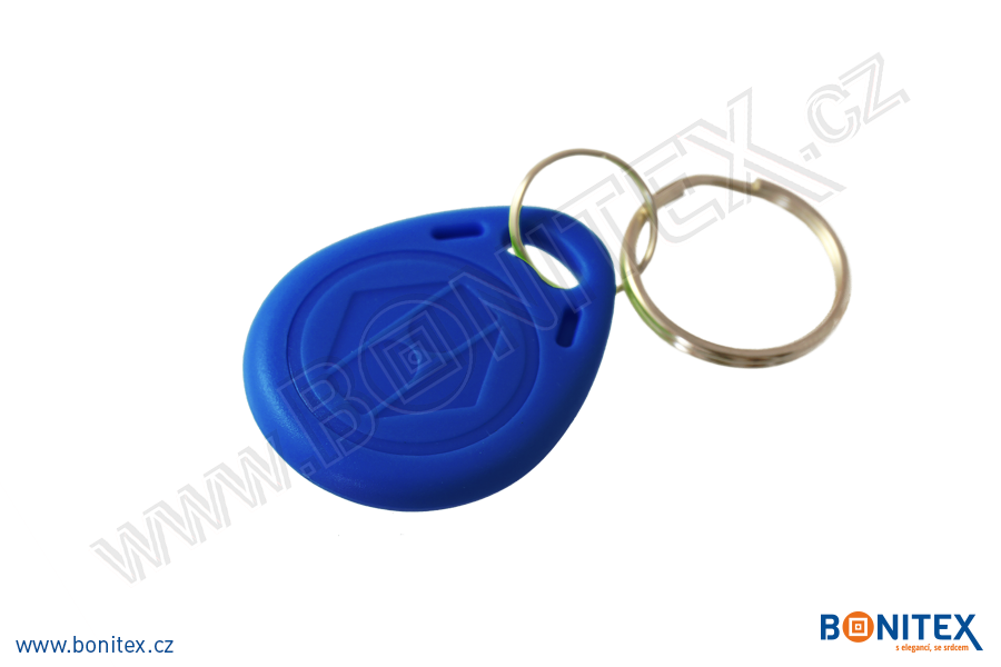 Klíčenka-ABS-35x28-tl.6mm-s RFID-13,56 MHz-modrá, čip: NXP-Mifare S50(1k)-4b. - bonitex 