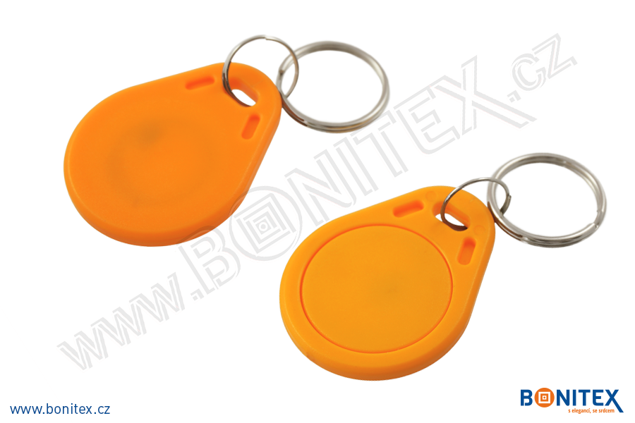 ABS klíčenka 40x32, tl. 4,2mm s RFID 125 kHz, oranžová - bonitex