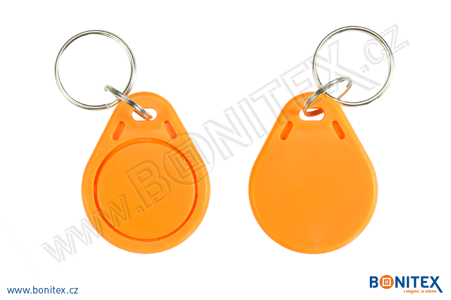 ABS klíčenka 40x32, tl. 4,2mm s RFID 125 kHz, oranžová - bonitex 